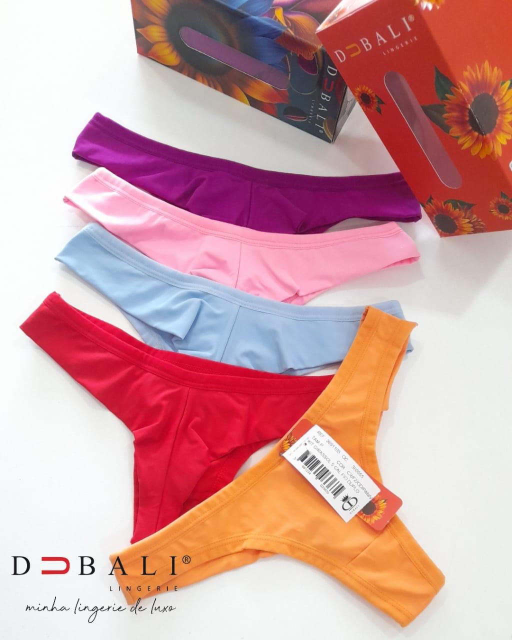 Kit Cítrus com 5 Calcinhas Fio Largo